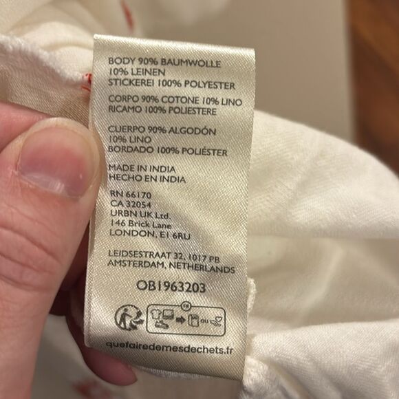 FREE PEOPLE Emory Embroidered Midi Dress in Ivory Combo NWOT - Picture 8 of 8